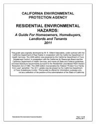 Residential Environmental Hazards: A Guide For Homeowners, Homebuyers, Landlords, and Tenants